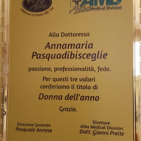 Annamaria Pasquadibisceglie premiata a Fasano “Donna dell’anno”